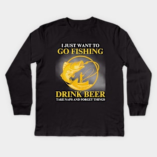 Go fishing Kids Long Sleeve T-Shirt